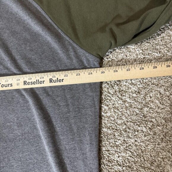 Levis Hoodie Sweatshirt Mens XL Gray Green Daffy Raglan Denim Goods Logo Fleece - Picture 6 of 7